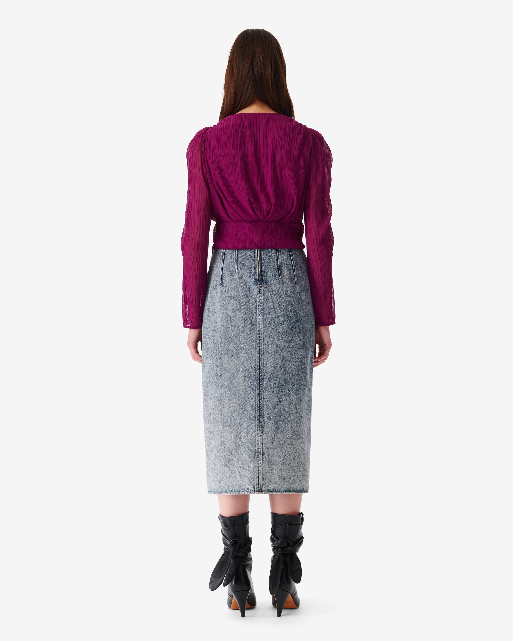 Amili long-sleeved blouse - Fushia