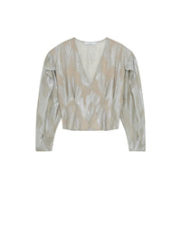 Berma blouse with puffed sleeves - Silver