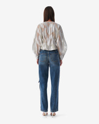 Berma blouse with puffed sleeves - Silver