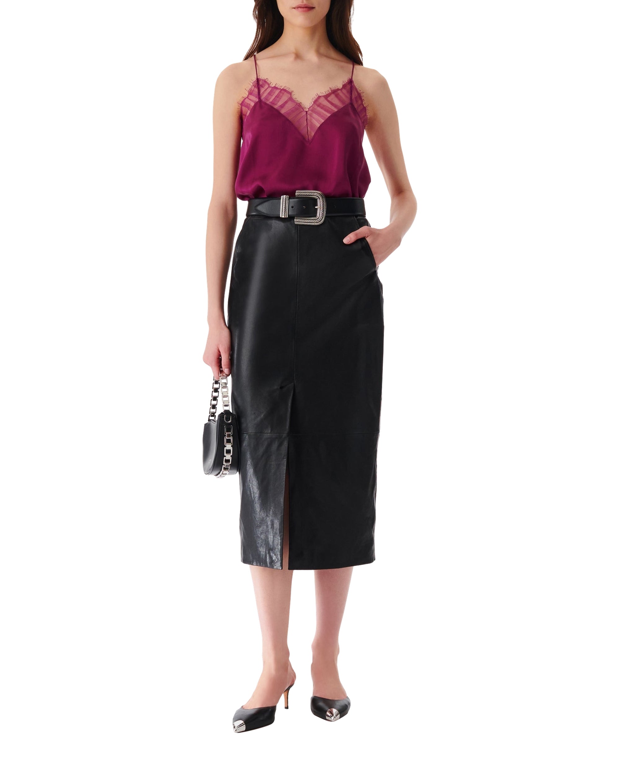 Berwyn silk camisole - Berry