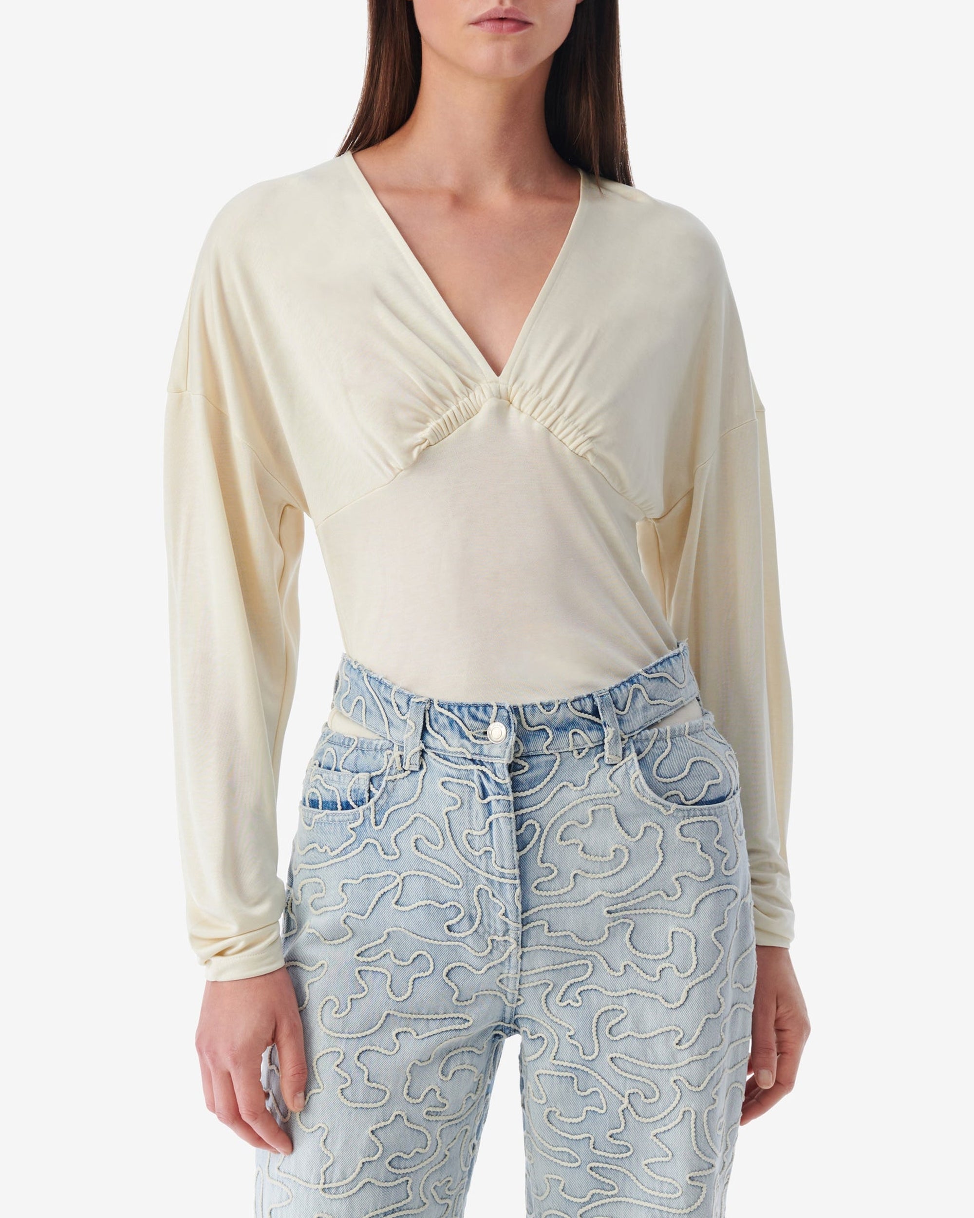 Chadya long-sleeved blouse - Cream