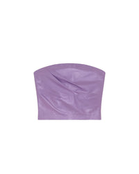Davea leather strapless top - Pearly Purple