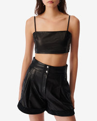 Davina leather bra - Black
