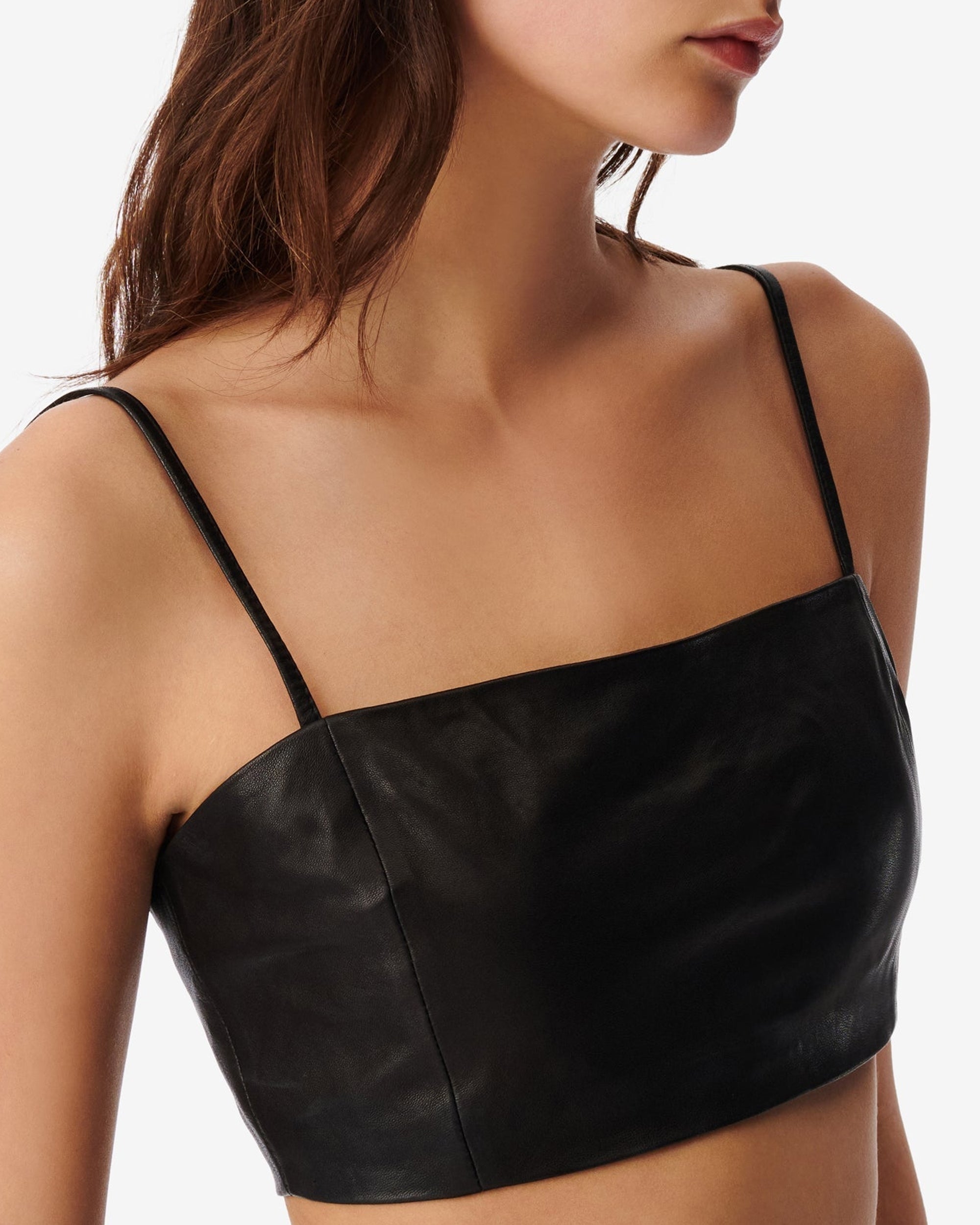 Davina leather bra - Black