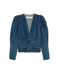 Silja long-sleeved top - Blue Denim