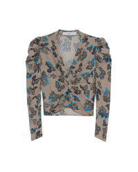 Stala silk blend top - Beige Multico