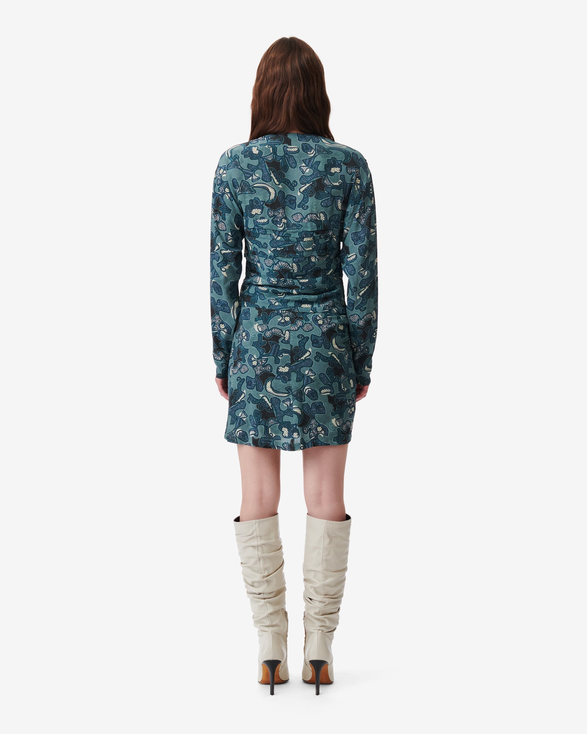 Fruita print top - Blue Green