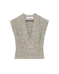 Glena tweed top - Ecru & Black