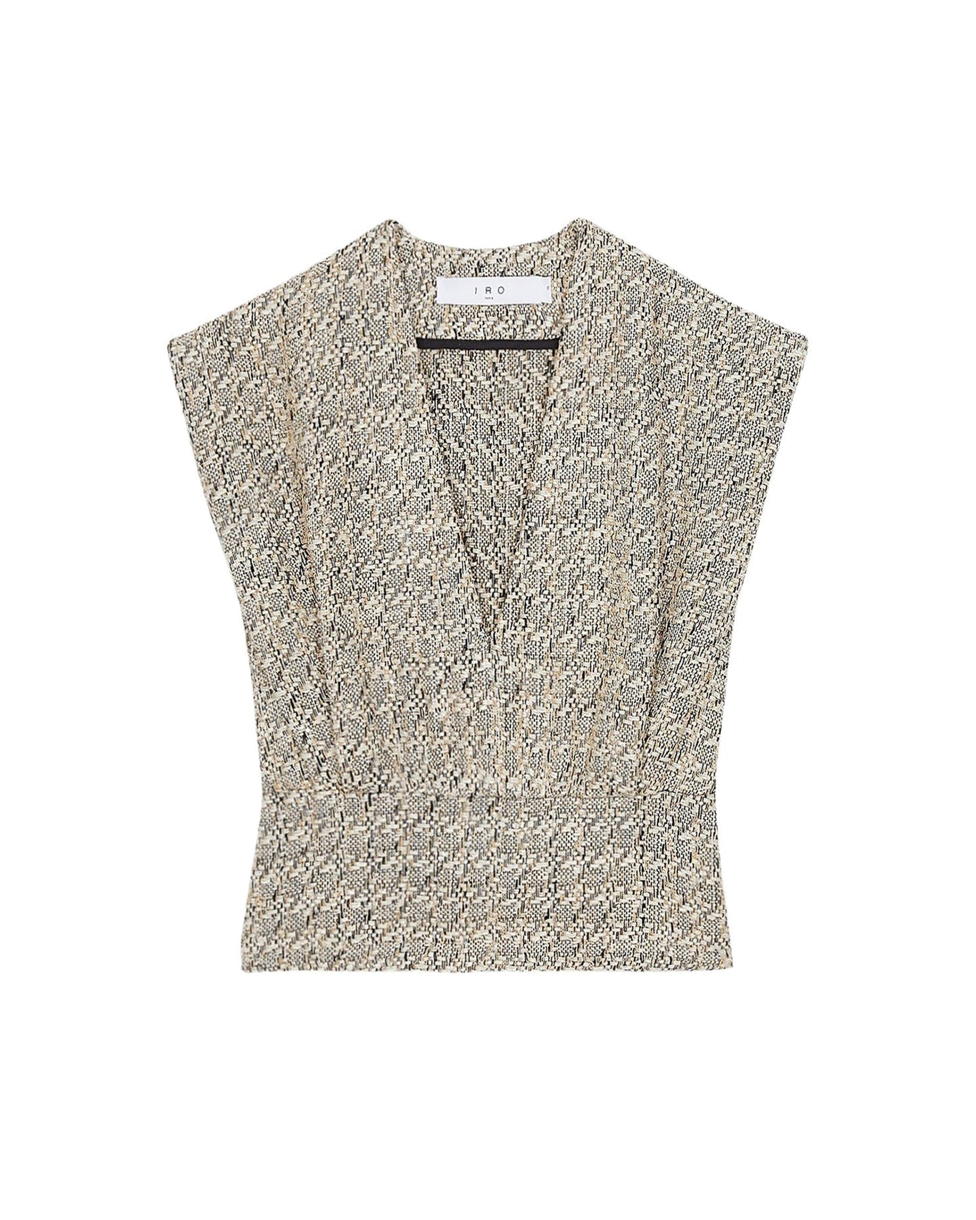 Glena tweed top - Ecru & Black