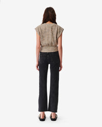 Glena tweed top - Ecru & Black