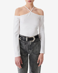 Long-sleeved pomegranate T-shirt - White