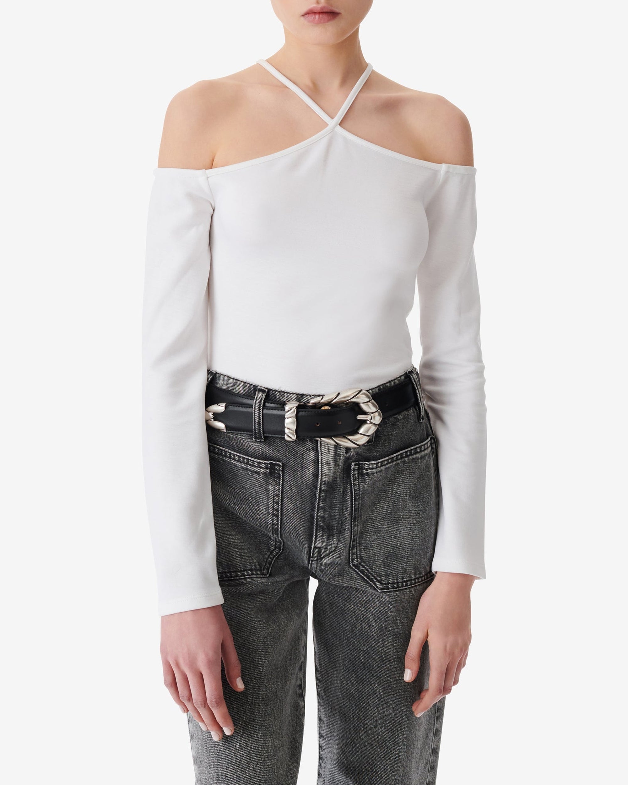 Long-sleeved pomegranate T-shirt - White