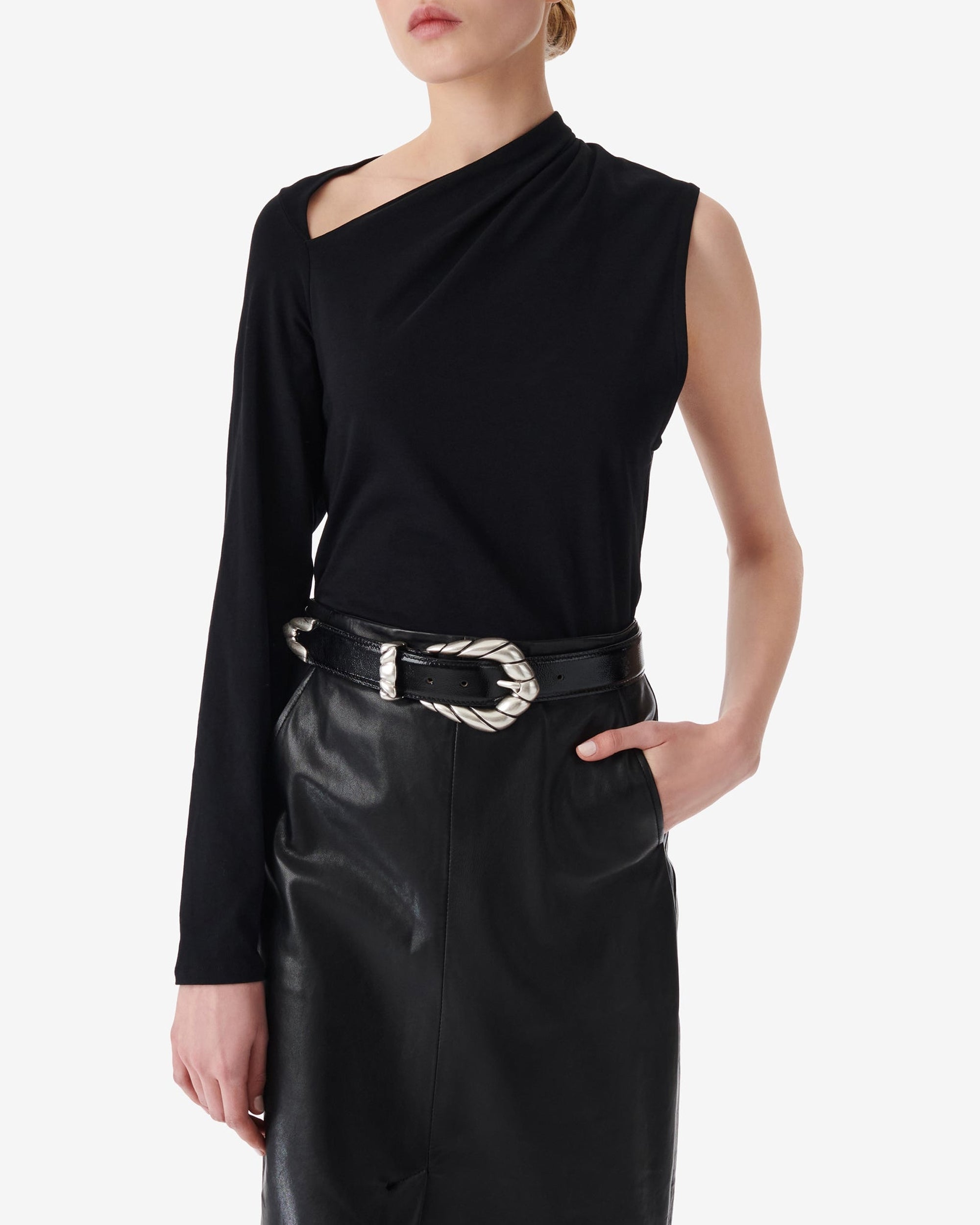 Ilento asymmetric T-shirt - Black