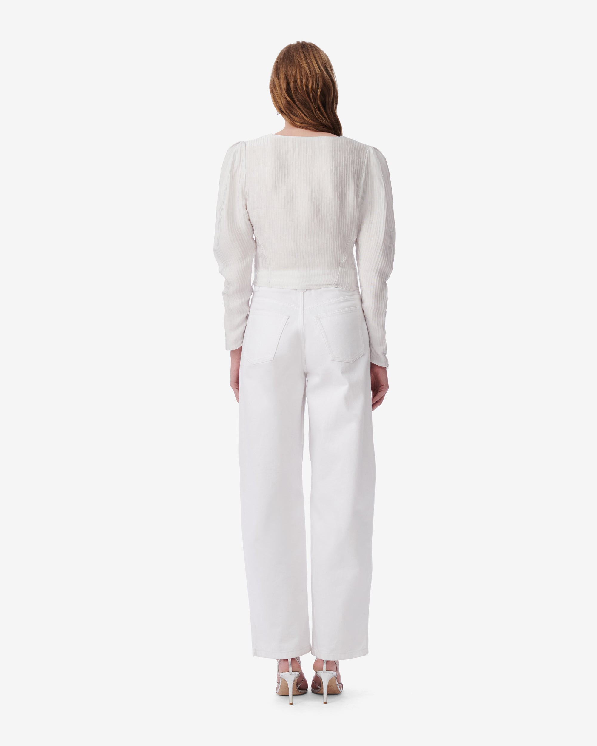 Imae short blouse - White & Silver