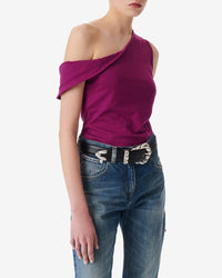 Irine asymmetrical T-shirt - Berry