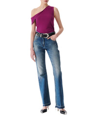 Irine asymmetrical T-shirt - Berry