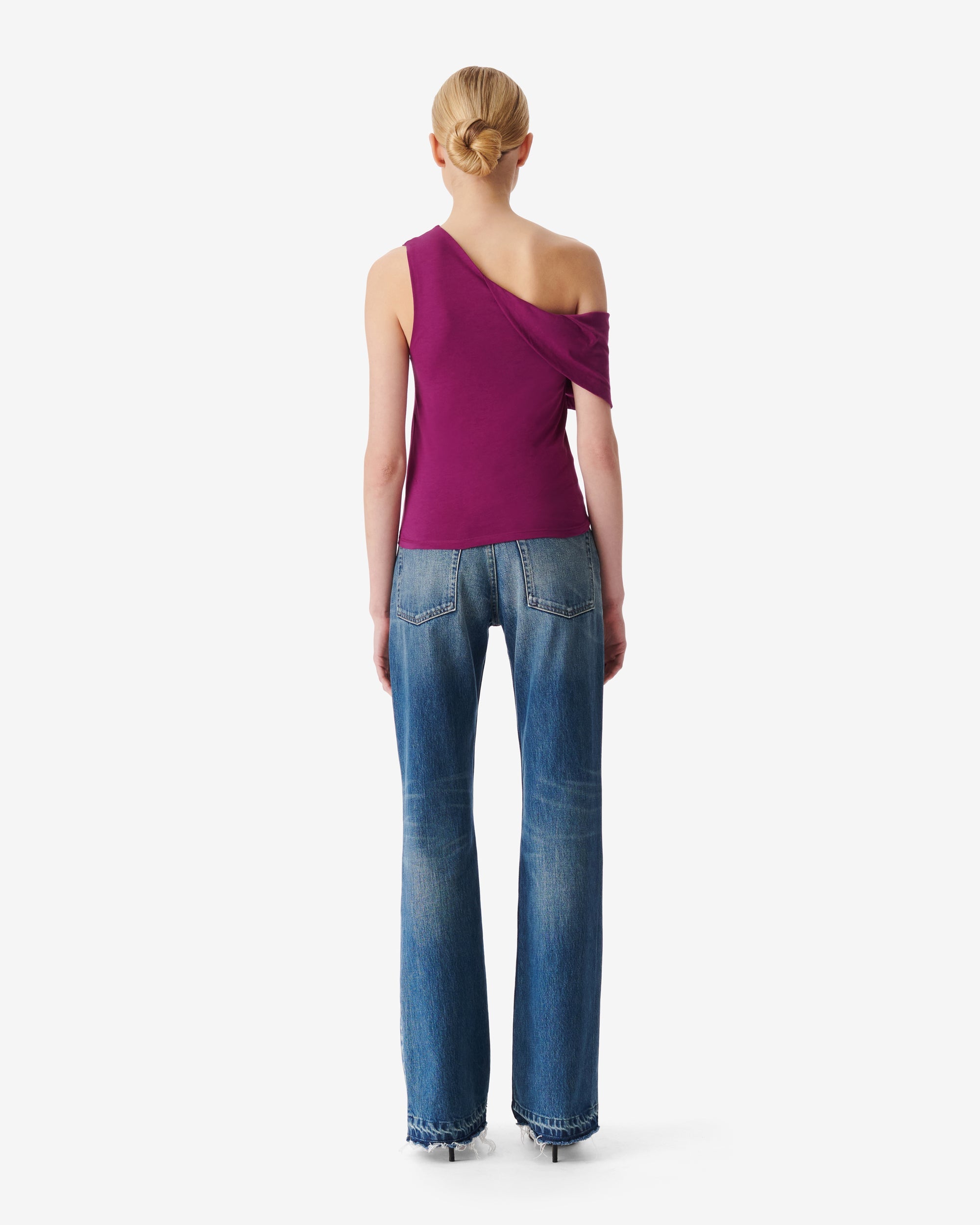 Irine asymmetrical T-shirt - Berry