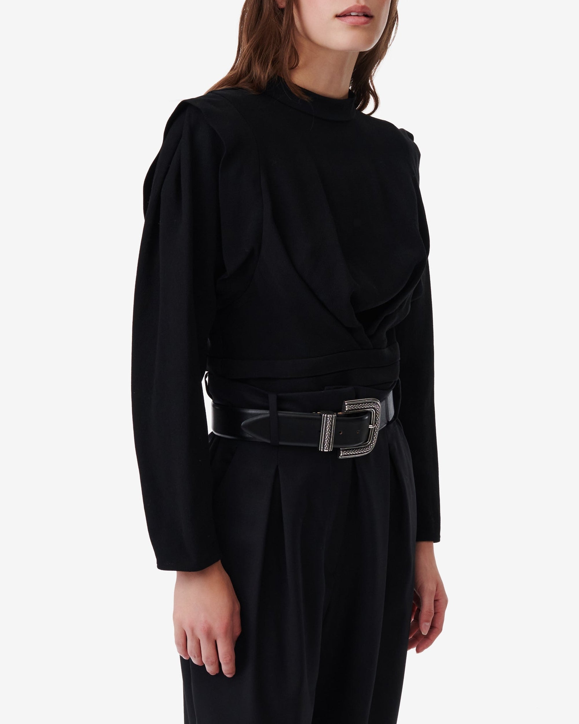 Joana wool blend top - Black