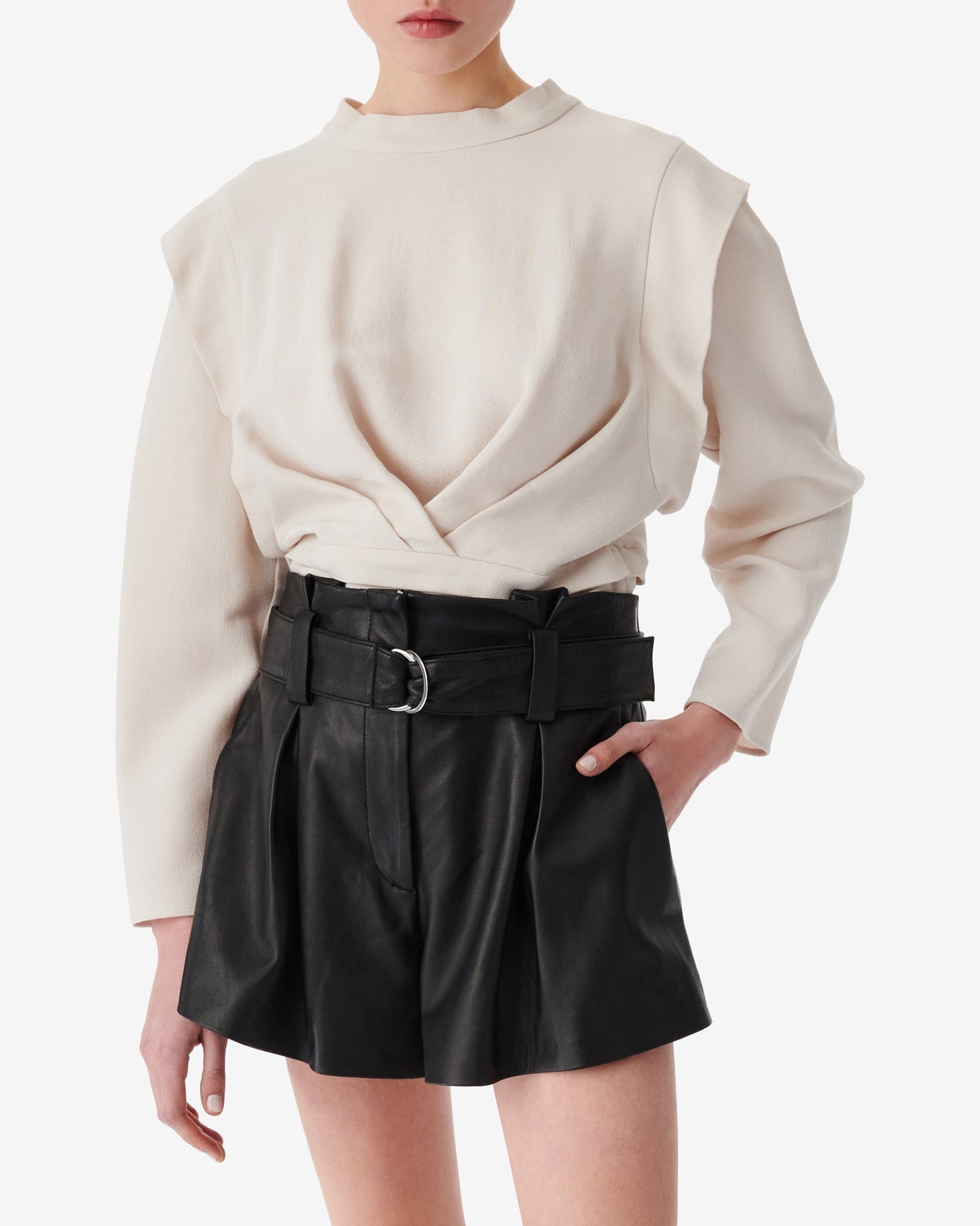Joana wool blend top - Ecru