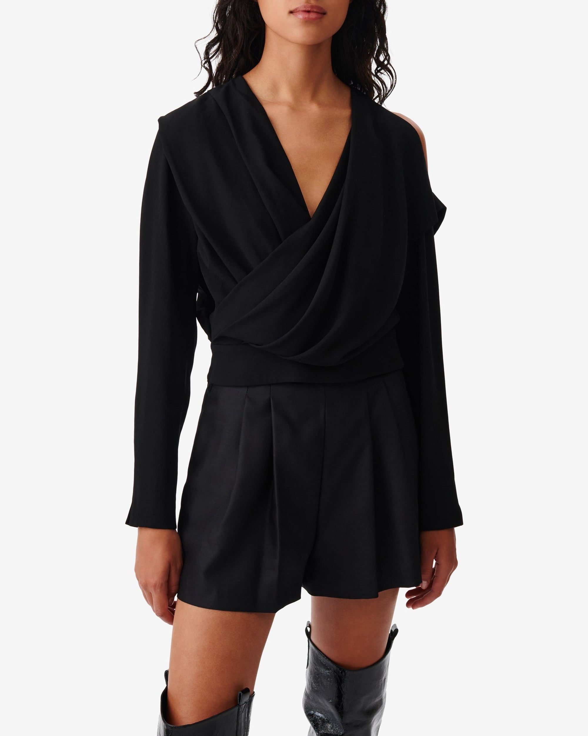 Kayla long-sleeved blouse - Black