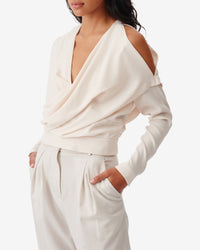 Kayla v-neck top - Ecru
