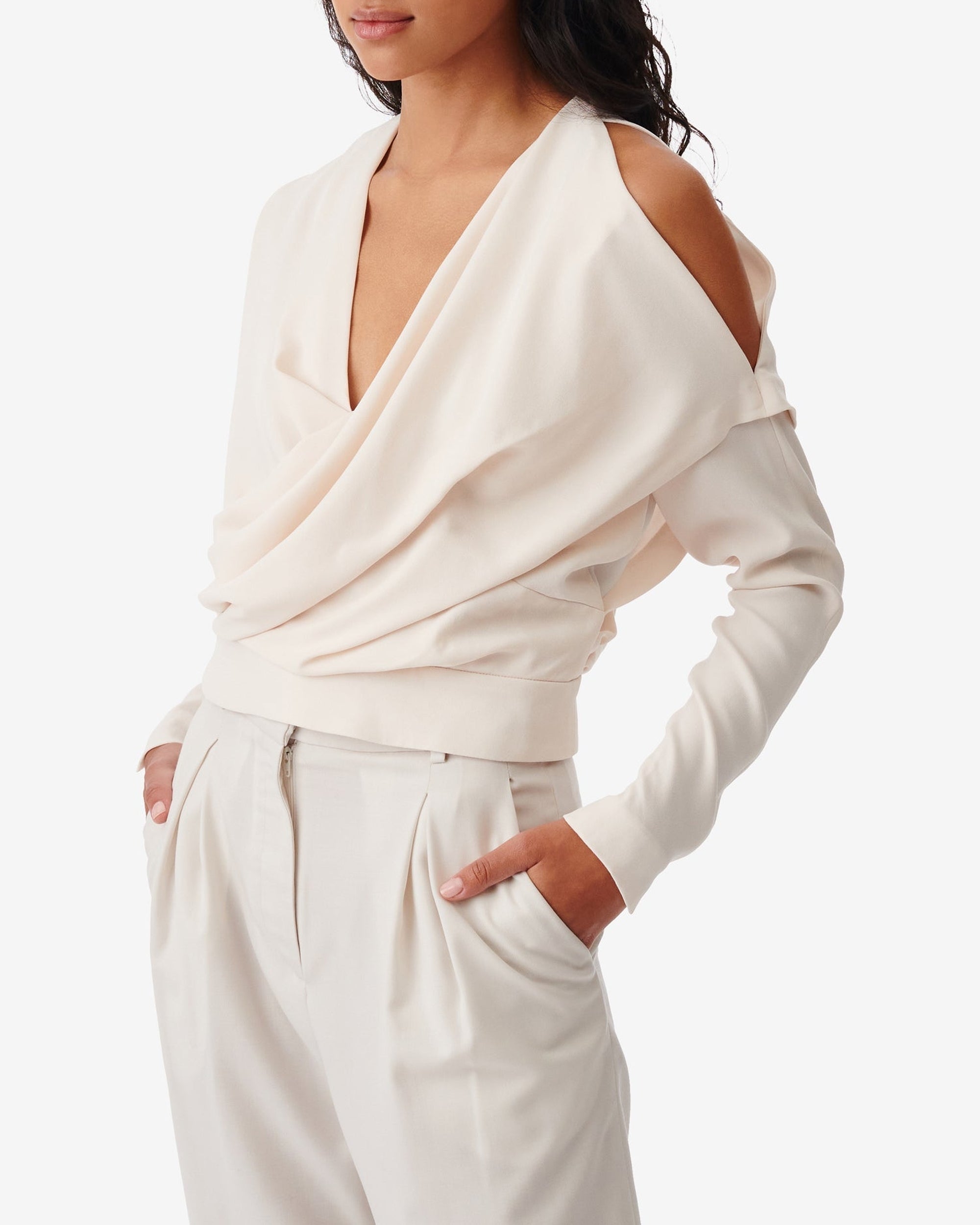 Kayla v-neck top - Ecru