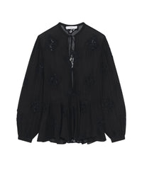 Lalia blouse with embroidery - Black
