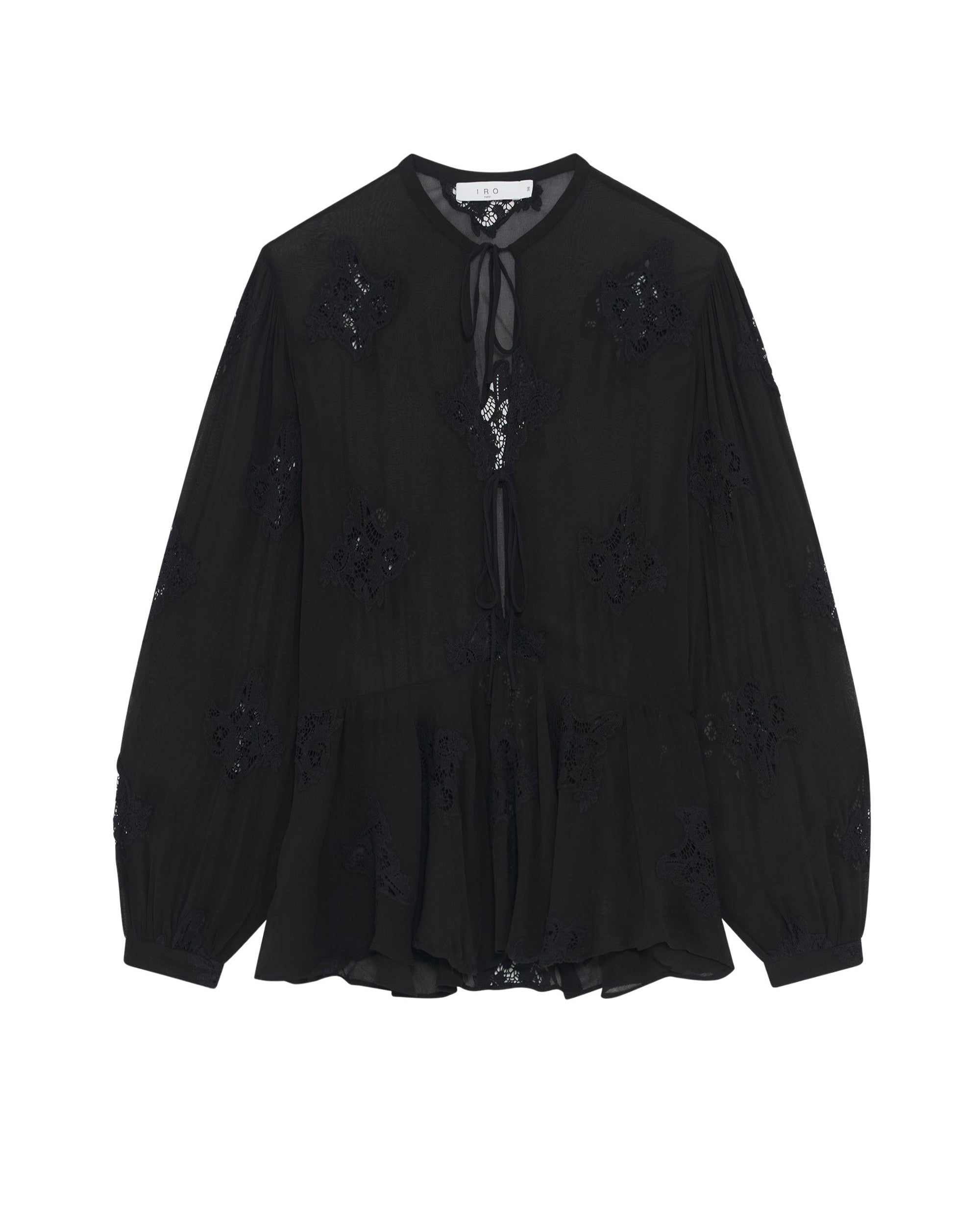 Lalia blouse with embroidery - Black