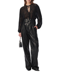 Lalia blouse with embroidery - Black