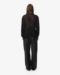 Lalia blouse with embroidery - Black