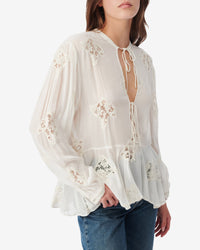 Lalia long-sleeved blouse - Ecru