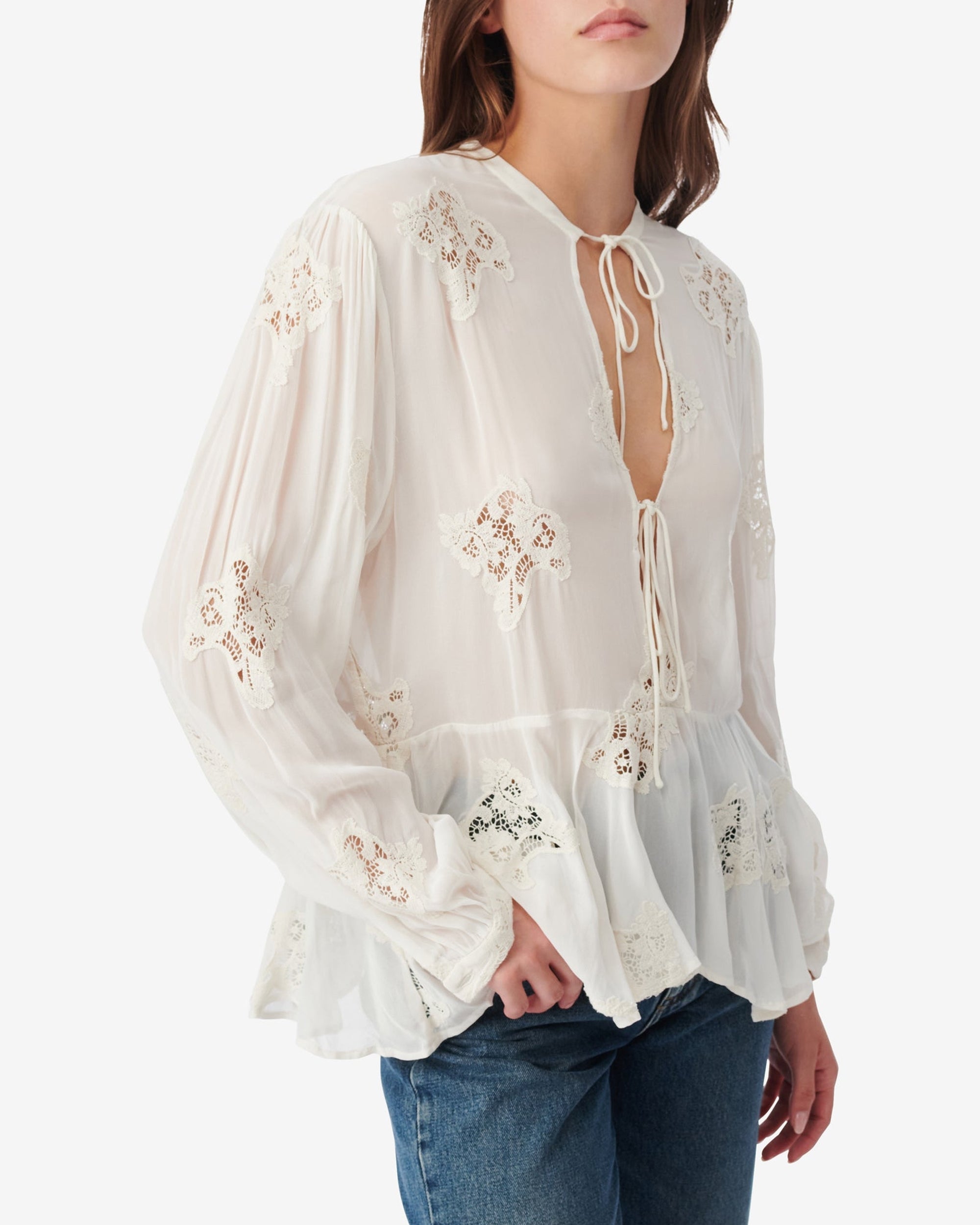 Lalia long-sleeved blouse - Ecru