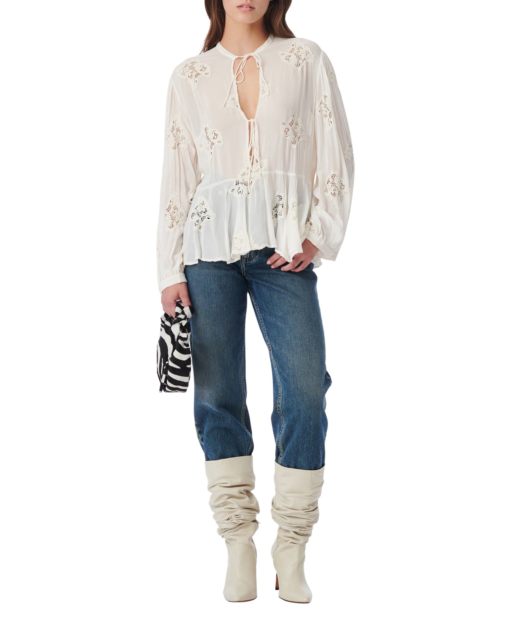 Lalia long-sleeved blouse - Ecru