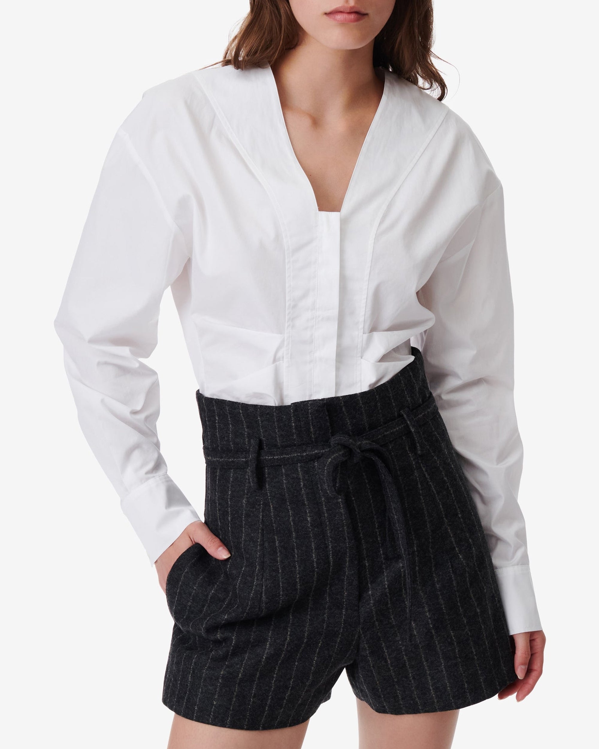 Leanel long-sleeved blouse - White