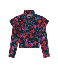 Martina silk top - Black Multico
