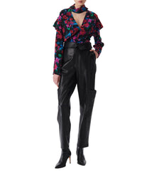 Martina silk top - Black Multico