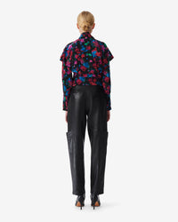 Martina silk top - Black Multico