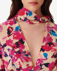 Martina silk top - Multico Ecru