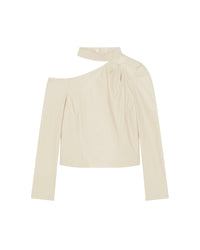 Nensi asymmetrical leather top - Ecru