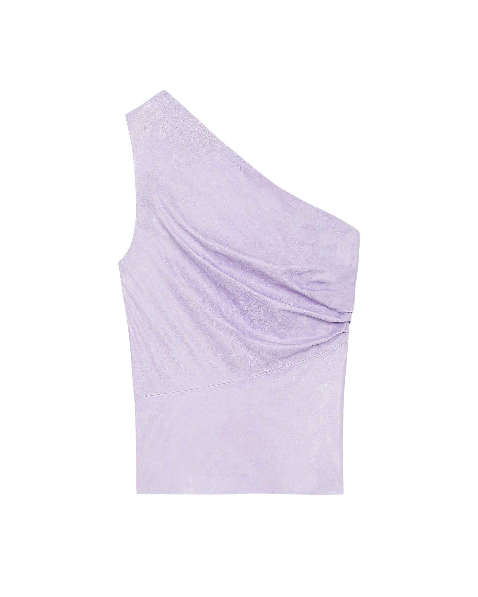 Oana asymmetric top in leather - Lavender