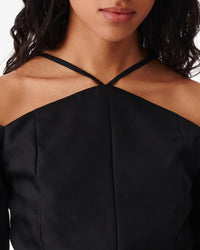 Paju off-the-shoulder top in wool - Black