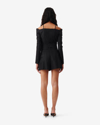 Paju off-the-shoulder top in wool - Black