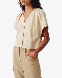 Palimi v-neck top - Light Beige