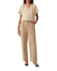 Palimi v-neck top - Light Beige