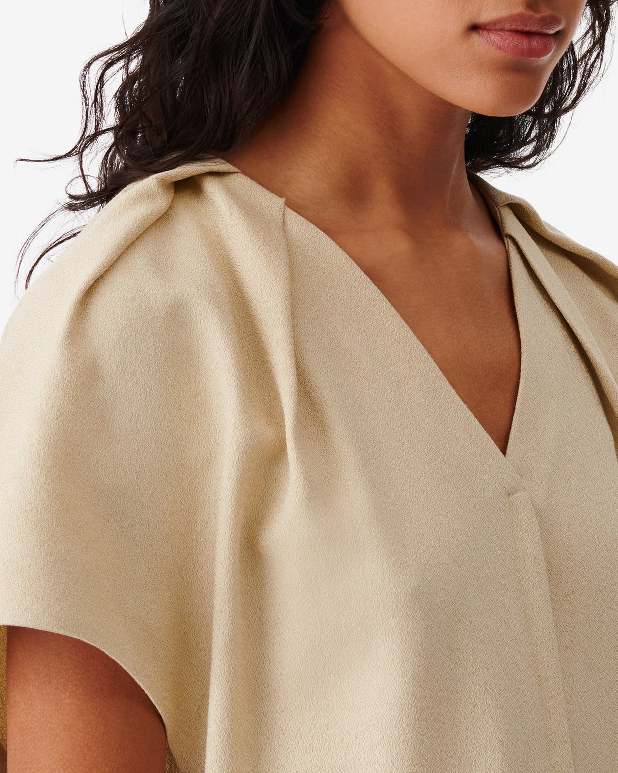 Palimi v-neck top - Light Beige