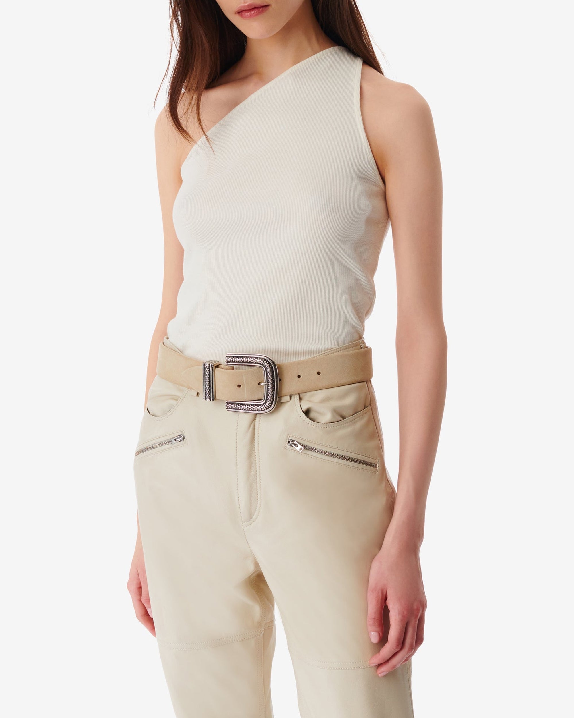 Asymmetrical Pivo tank top - Cloudy White