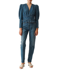 Silja long-sleeved top - Blue Denim