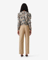 Stala silk blend top - Beige Multico