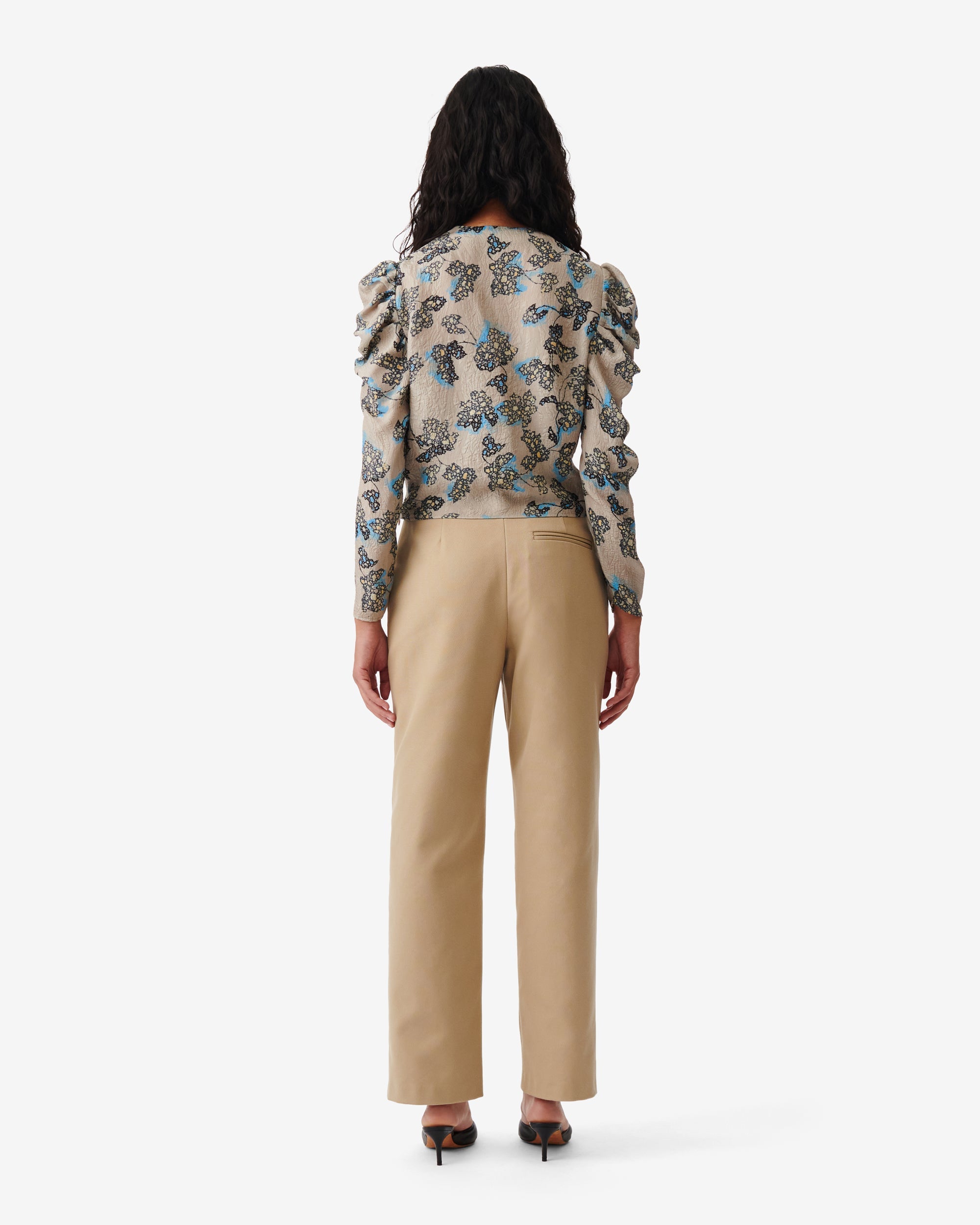 Stala silk blend top - Beige Multico