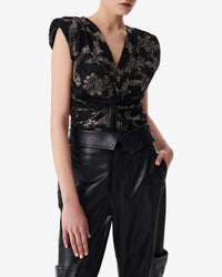 Toulo sleeveless top - Black & Gold